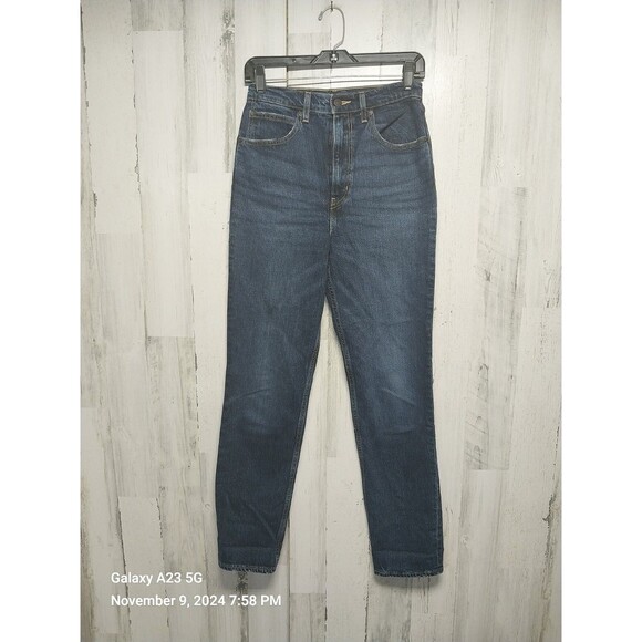 Levi's Premium 70s High Rise Slim Straight Jeans Women's 27 Dark Wash - Picture 1 of 8